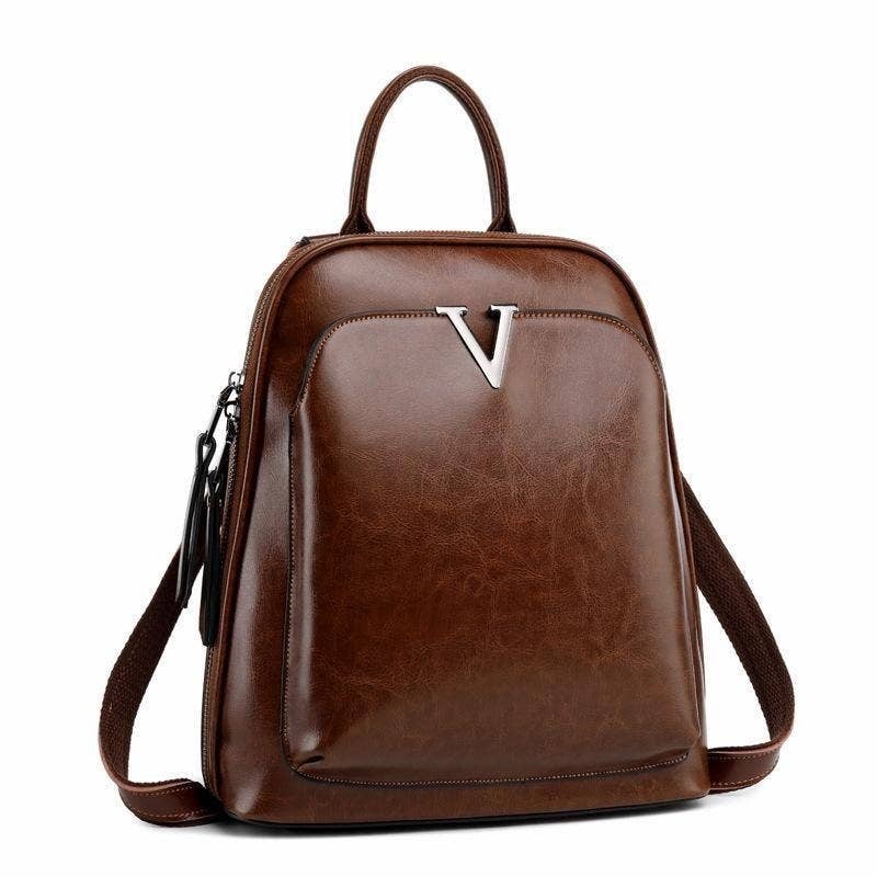 Coffee Colored Backpack by Y by Yaya Handbags Mingus Leather